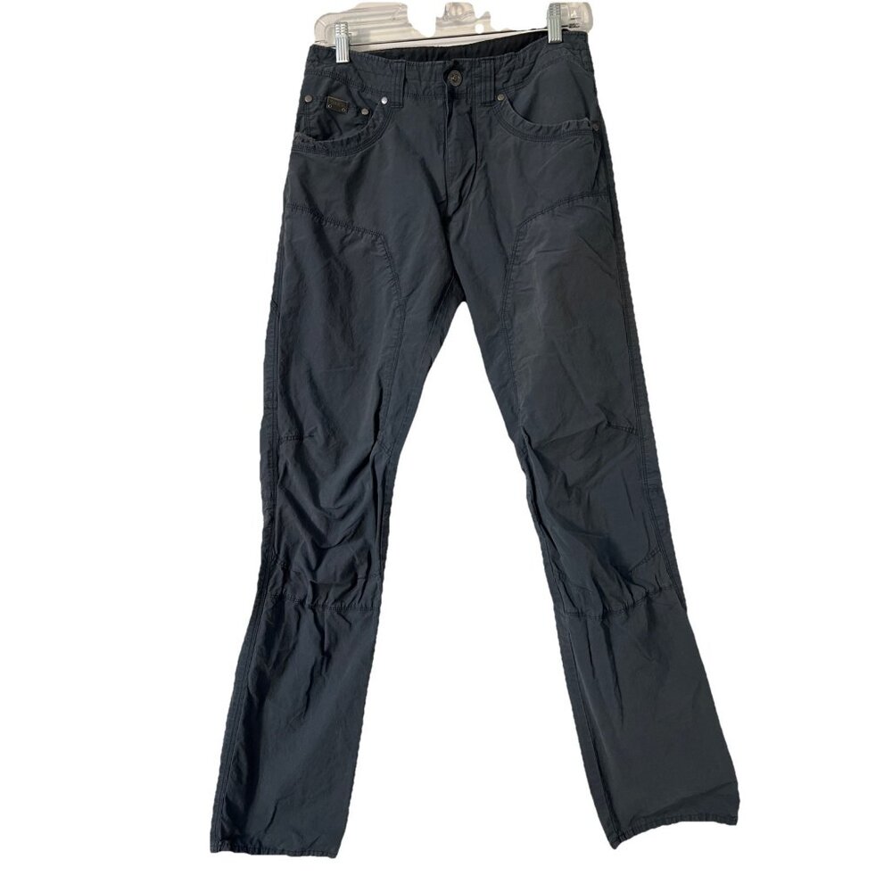 Kuhl The Outsider Pants Mens 30x34 Dark Gray Khaki Hiking‎ Casual Snap Zip Front